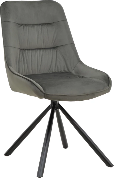 Karrige Wori kadife e hirtë e errët-këmbë metalike të zeza 48x56x82cm