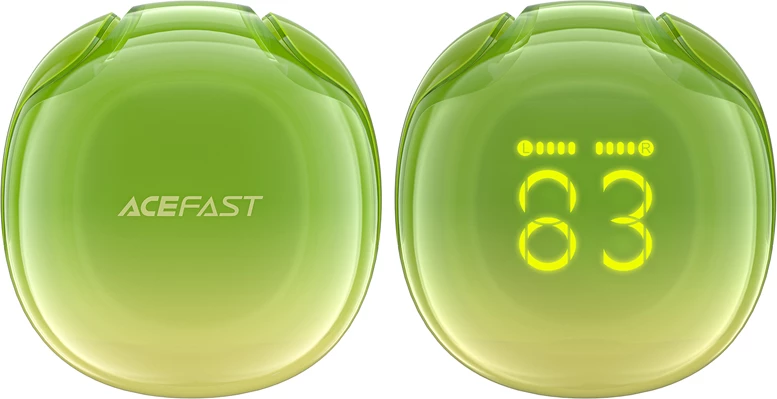 Kufje Acefast T9, wireless, Bluetooth 5.3, me ekran LED, IPX4, të gjelbra