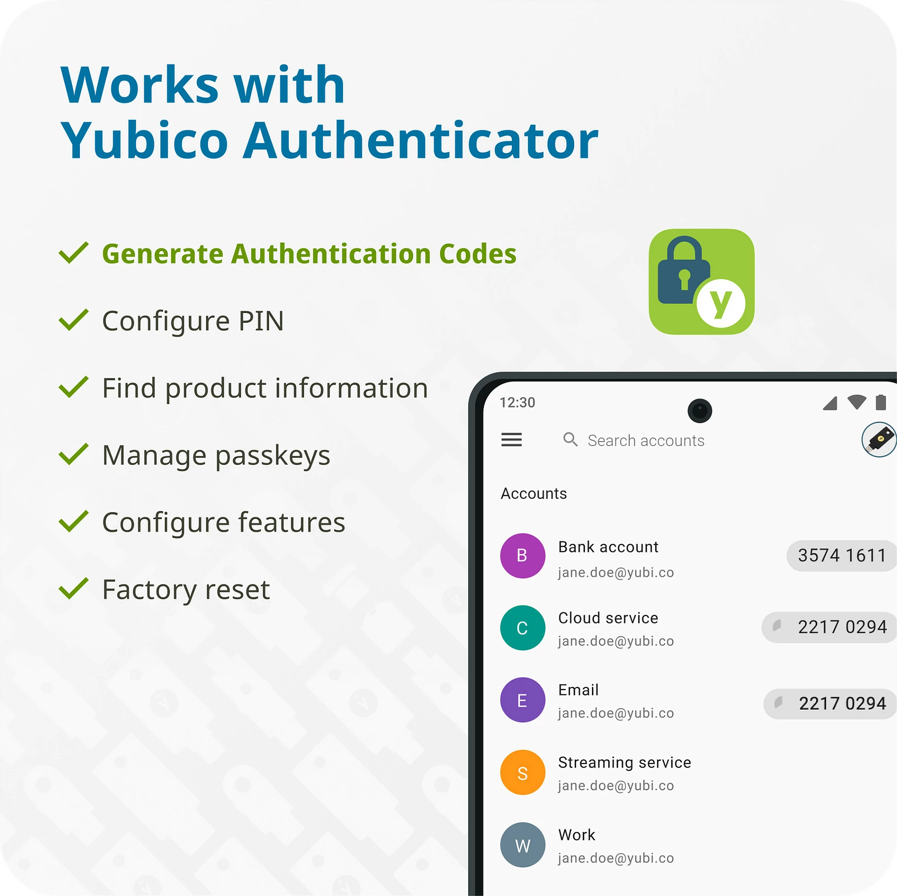 Çelës sigurie YubiKey 5C NFC, USB-C, i zi