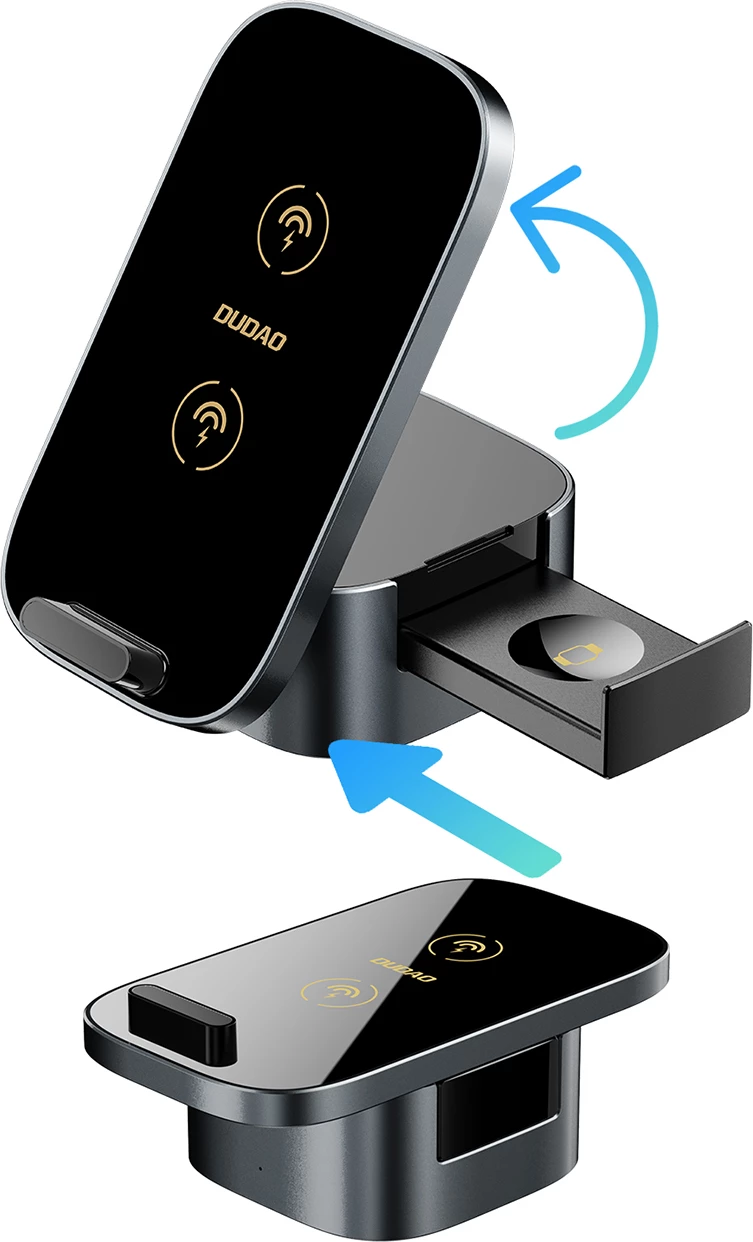 Karikues wireless 3-në-1 Dudao A11Pro+, 15W, për telefon, smartwatch dhe kufje, i zi