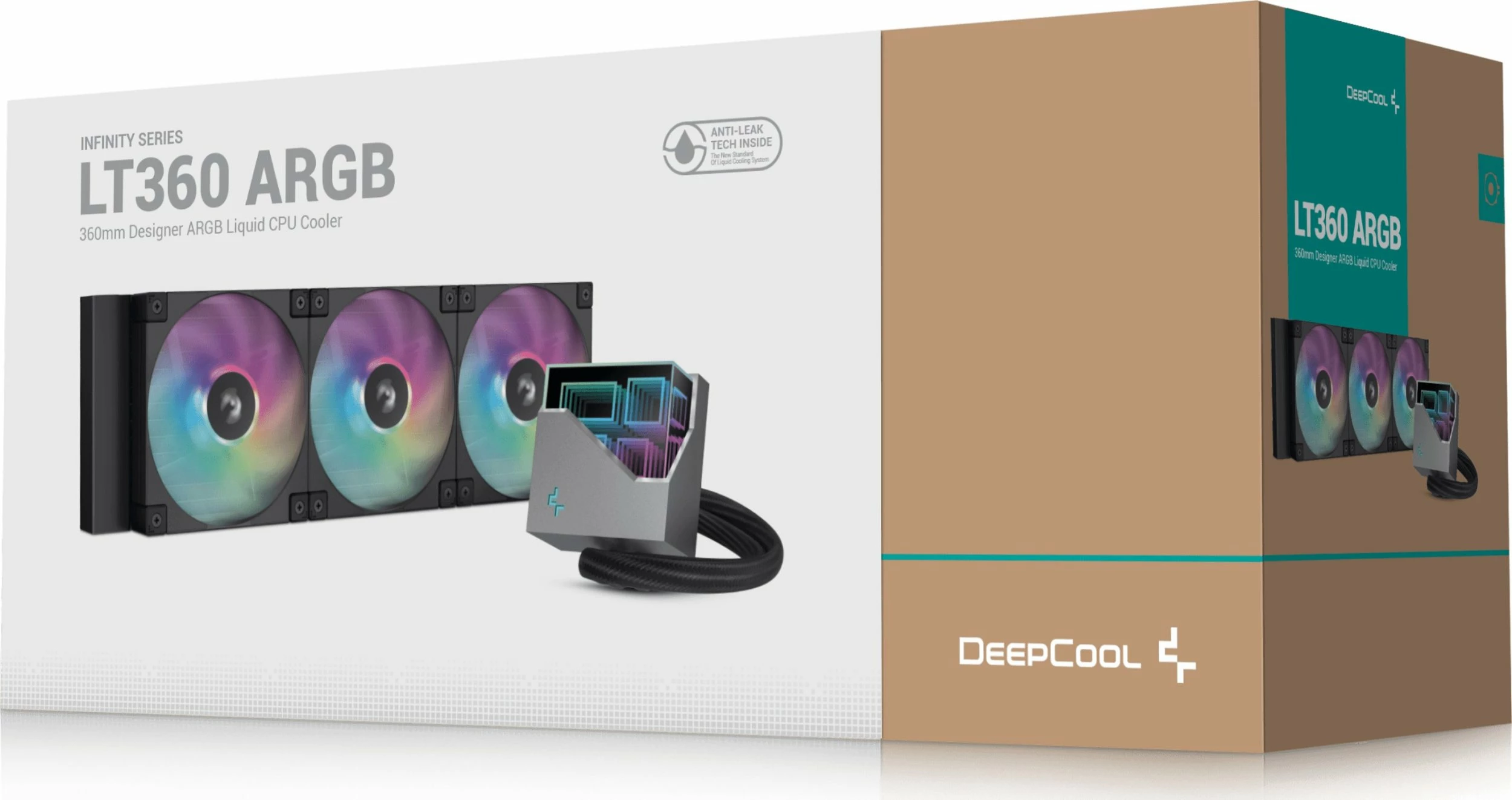 Ftohës uji AIO Deepcool LT360 ARGB 360mm, 3x120mm PWM, e zezë