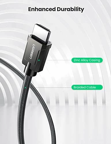 Kabllo HDMI Ugreen 80602, 3 m, HDMI 2.1 8K/60Hz 48Gbps, e zezë