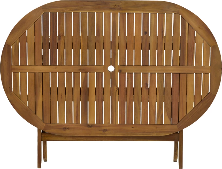 Tavolinë me karrige Recofly-Falov, dru akacie natyrale, set prej 5 copësh, 130x80x72cm