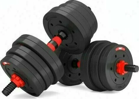 Set hantla HMS SGP20 2 x 10 kg, me lidhës për shtangë, bituminoze, e zezë, set 2 copë