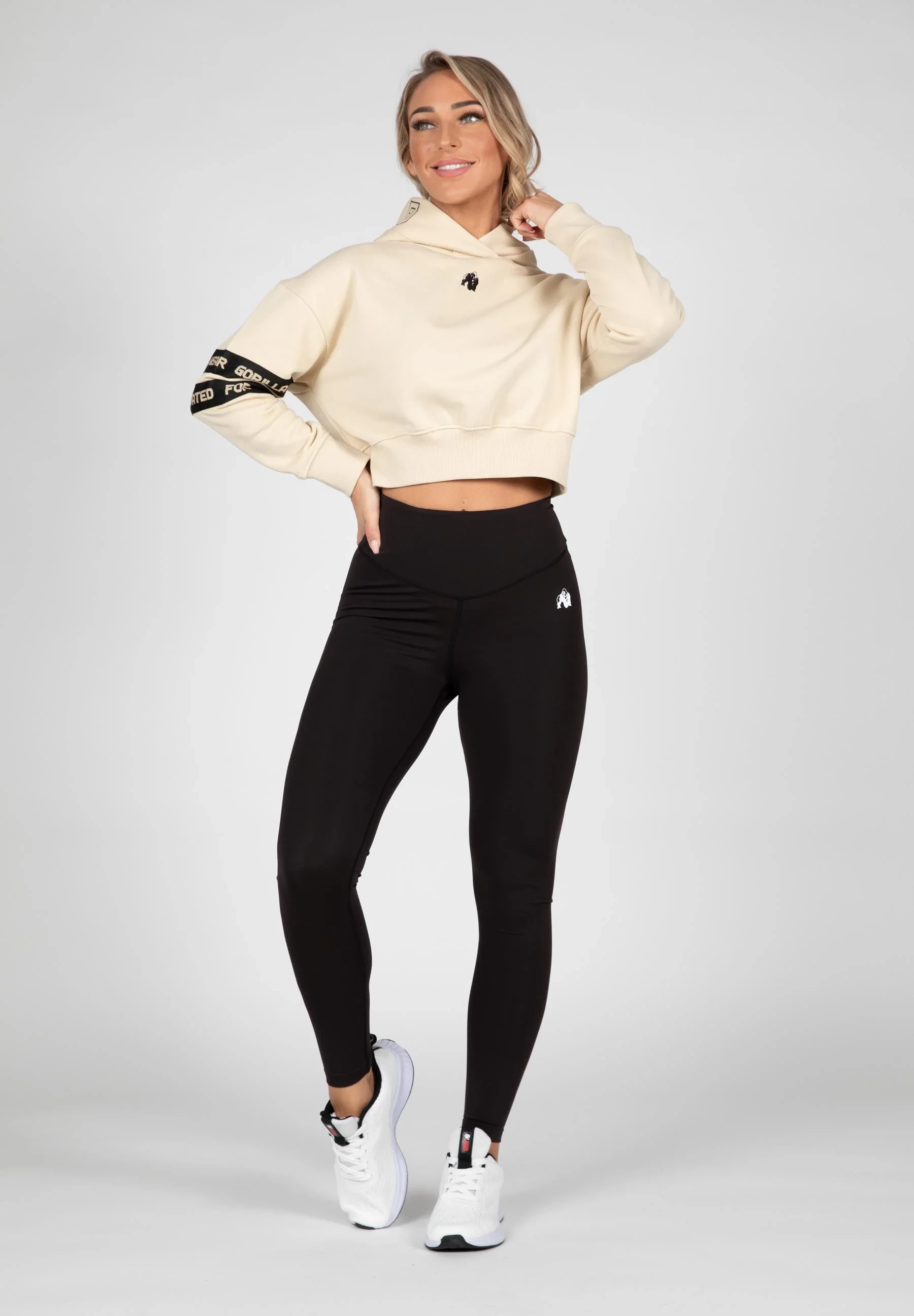 Tracey Cropped Hoodie - Beige [Madhësia: XS]