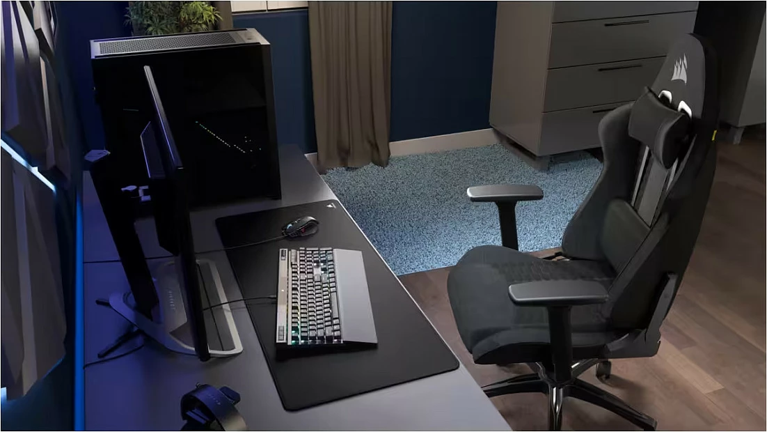 Karrige gaming Corsair TC100 RELAXED, stof (fabric), e zezë