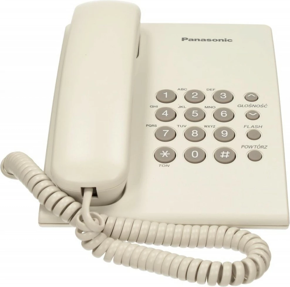Telefon fiks Panasonic KX-TS500 me kabllo, Bardhë