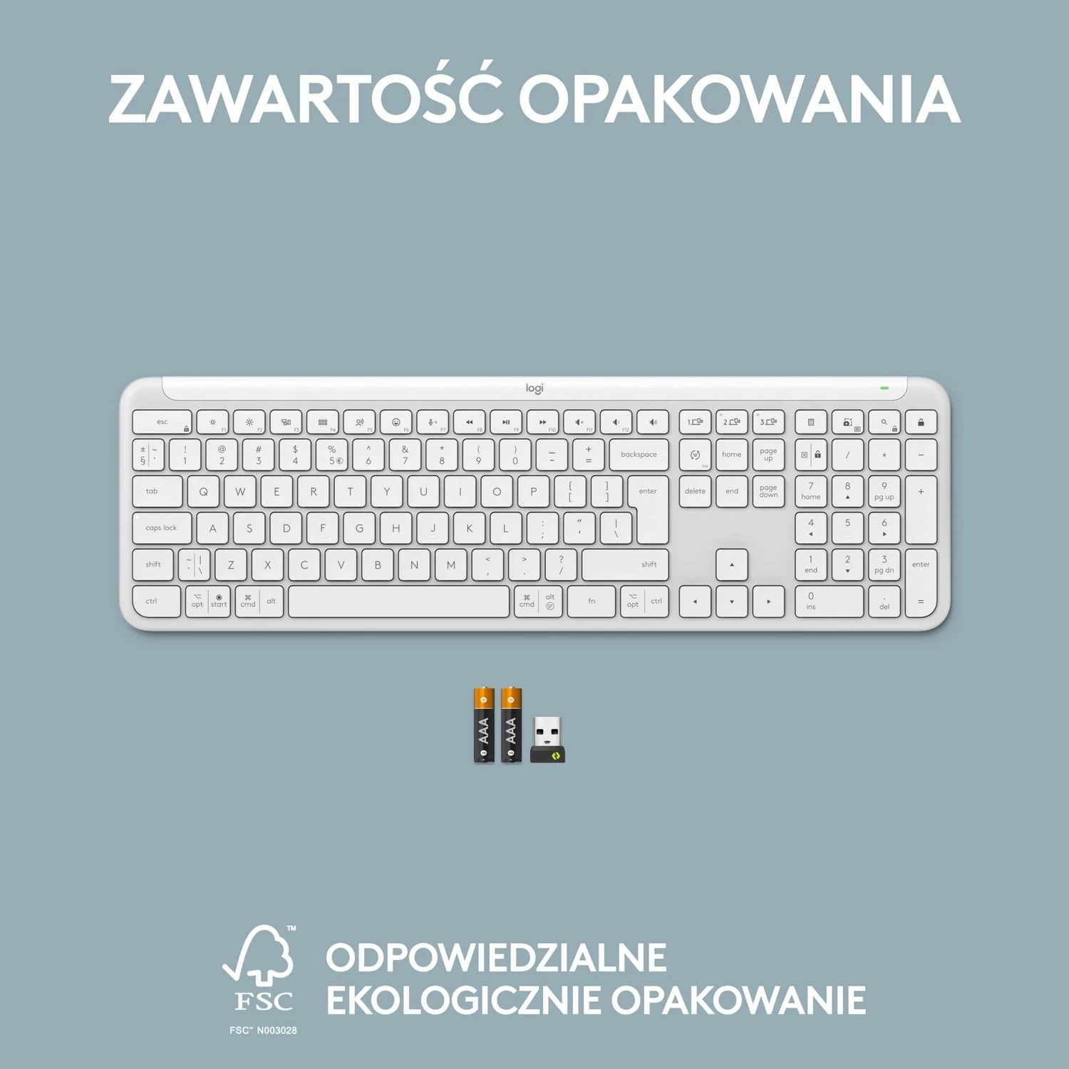 Tastierë pa tel Logitech K950, e bardhë