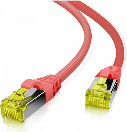 Kabllo rrjeti Helos 263773, Cat6a, 20 m, S/FTP, RJ-45, e kuqe