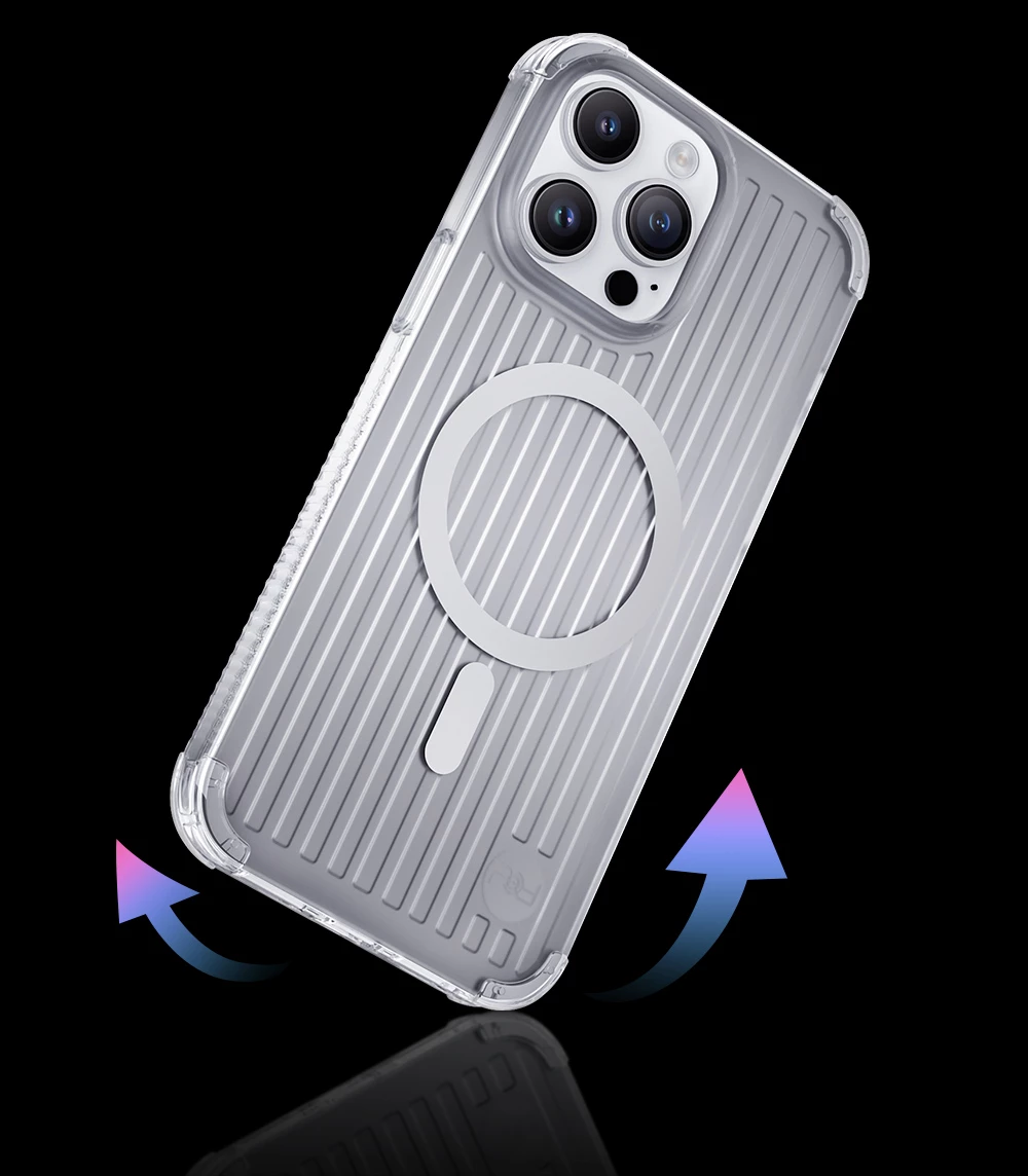 Mbështjellës Kingxbar PQY Go Out Series për iPhone 14 Plus, MagSafe, i zi, transparent