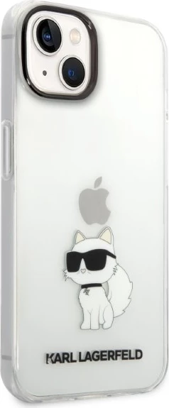 Mbështjellës Karl Lagerfeld Choupette për iPhone 14 Plus/15 Plus, Transparent
