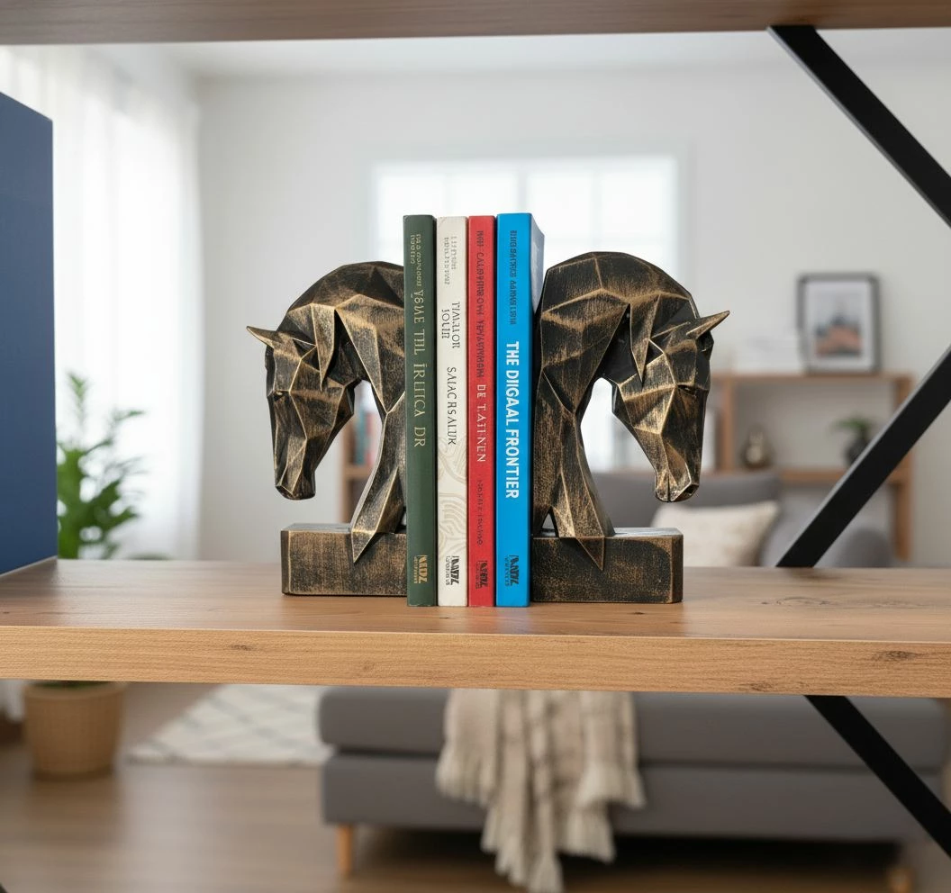 Mbajtës librash dekorativ, beton antik, Evila Originals, Ers1225