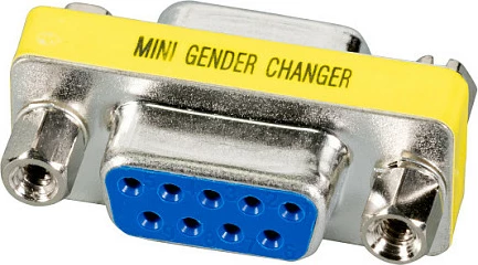 Adapter DB9 femër-femër EFB Elektronik EB411, mini, metalik/verdhë