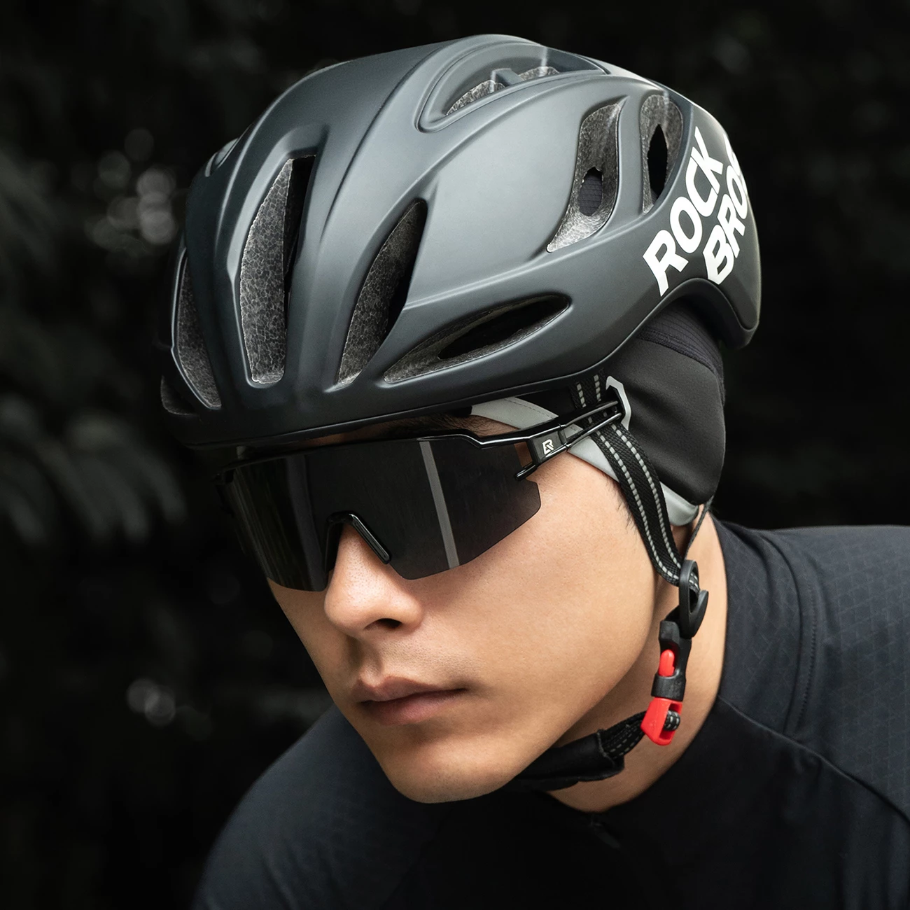 Kapelë çiklizmi dimërore Rockbros M016, windproof, fleece, 54-61 cm, e zezë