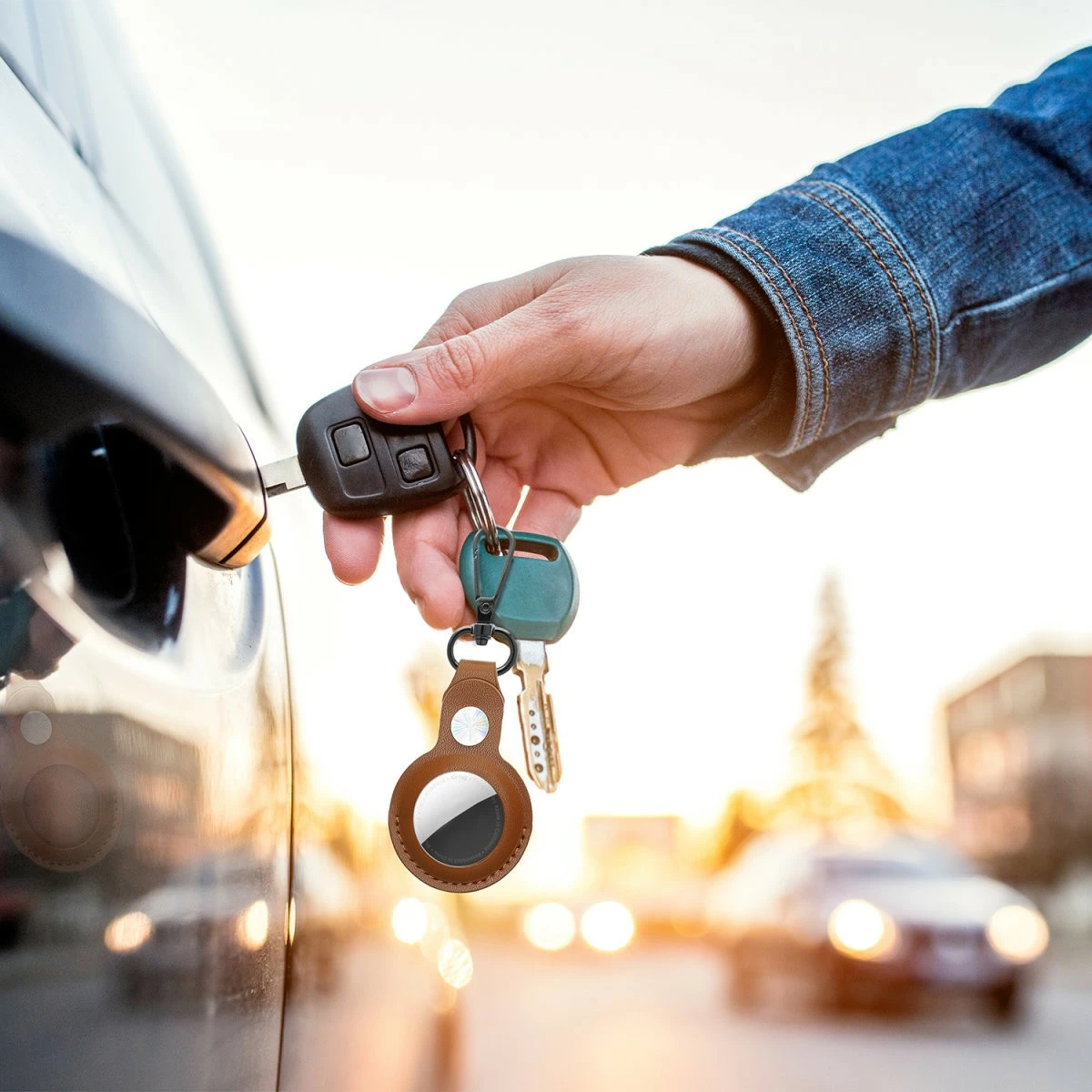 Mbështjellës AirTag 4smarts, 4 copë, lëkurë sintetike, ngjyra të përziera