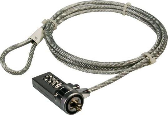 Kabllo sigurie për laptop LogiLink NBS002 me bravë kombinimi, Gri