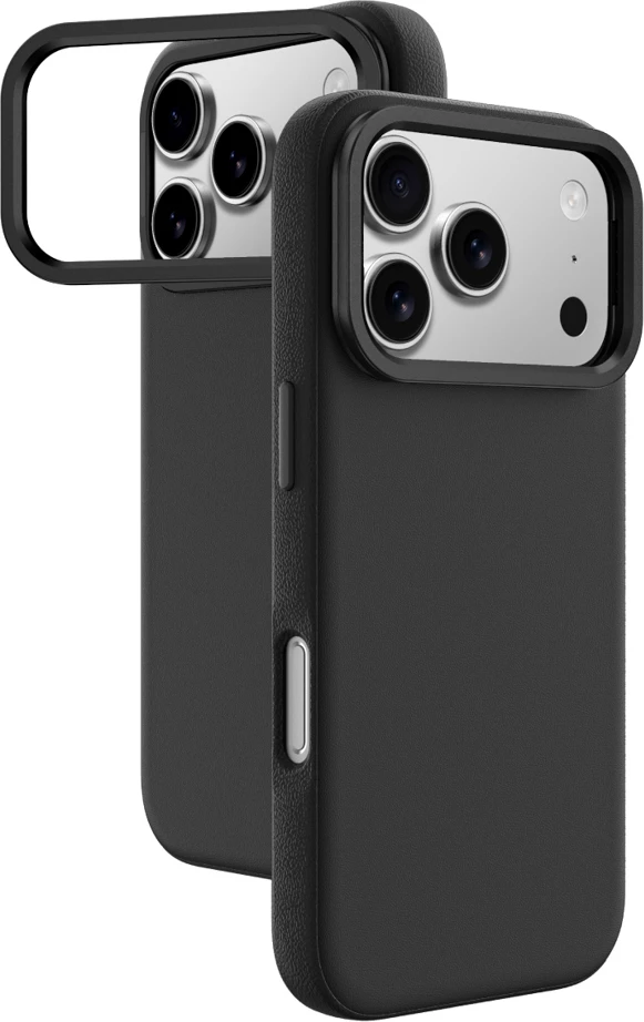 Mbështjellës AmazingThing Glamour për iPhone 17 Pro Max, PU lëkurë, e zezë