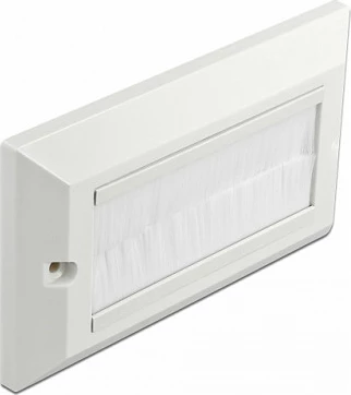 Mbulesë menaxhimi kabllosh DeLOCK 146 x 86 mm, brushë najloni, pa vida, e bardhë