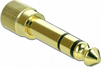 Adapter audio DeLOCK 66390, 3.5mm mashkull në 6.35mm femër, i artë
