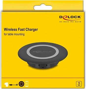 Karikues wireless DeLOCK 66284, pad induktiv 15W, USB-C, i zi
