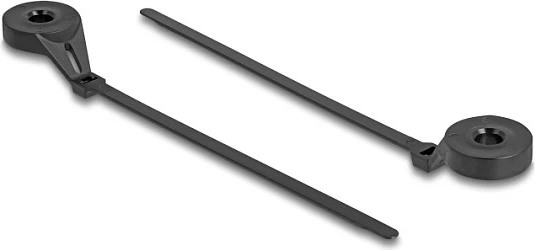 Lidhëse kabllosh DeLOCK 180x6 mm, montim me vidë, të zeza, 100 copë