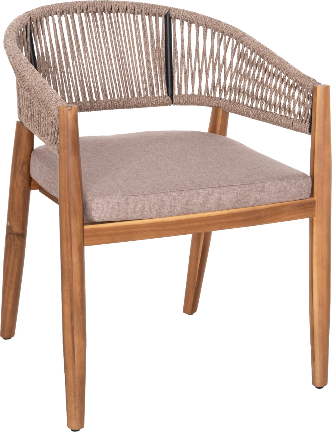 Karrige për terasë NAVAN FH6135.02 dru akacie natyral-litar najloni bezhë 59x58x76H cm, set prej 4 copë