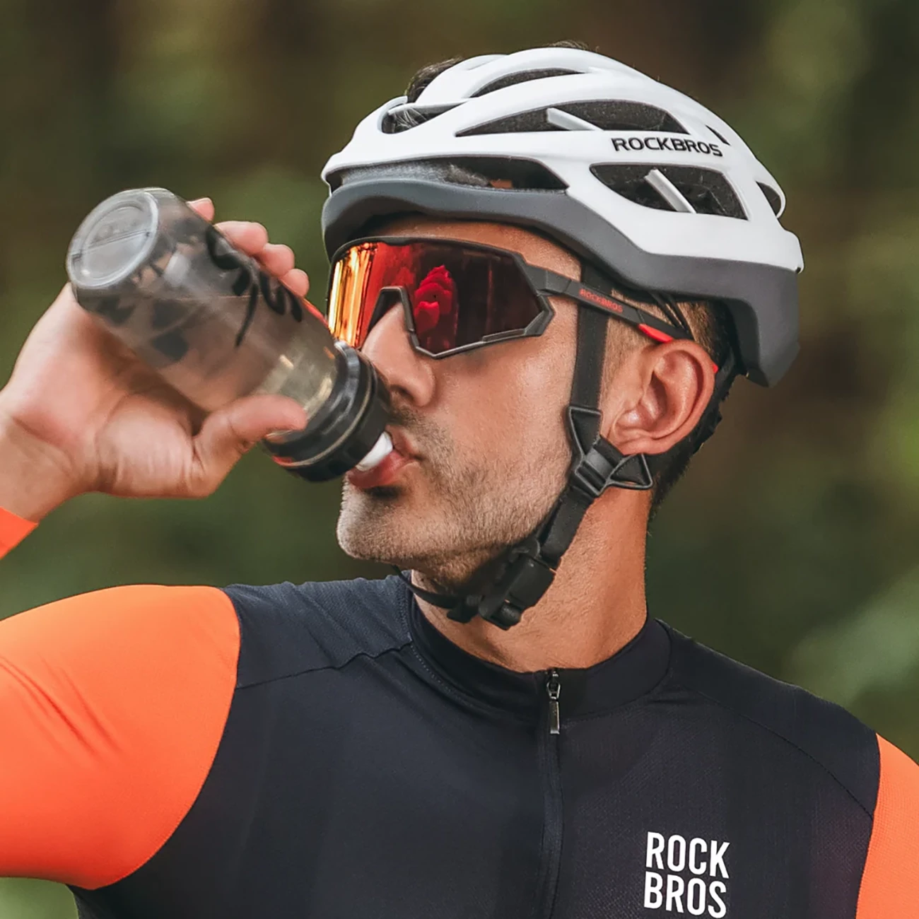 Helmet biçiklete Rockbros HC-58WG-L, 58-61 cm, PC+EPS, bardhë-hiri