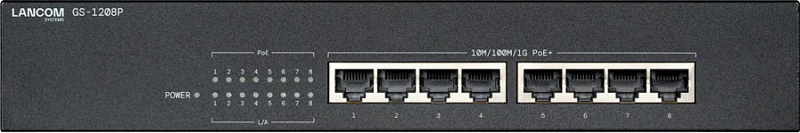 Switch LANCOM GS-1208P, 8x Gigabit PoE+, 1U Rack, i zi