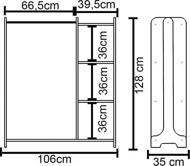 Mobilje hyrëse Renesme, ngjyrë arre e çelët, 106x35x128cm
