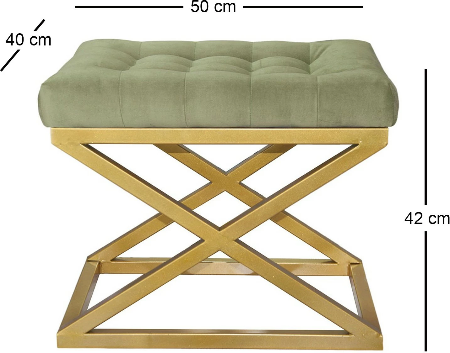 Puf Atelier del Sofa, ngjyrë ari dhe e gjelbër, Capraz