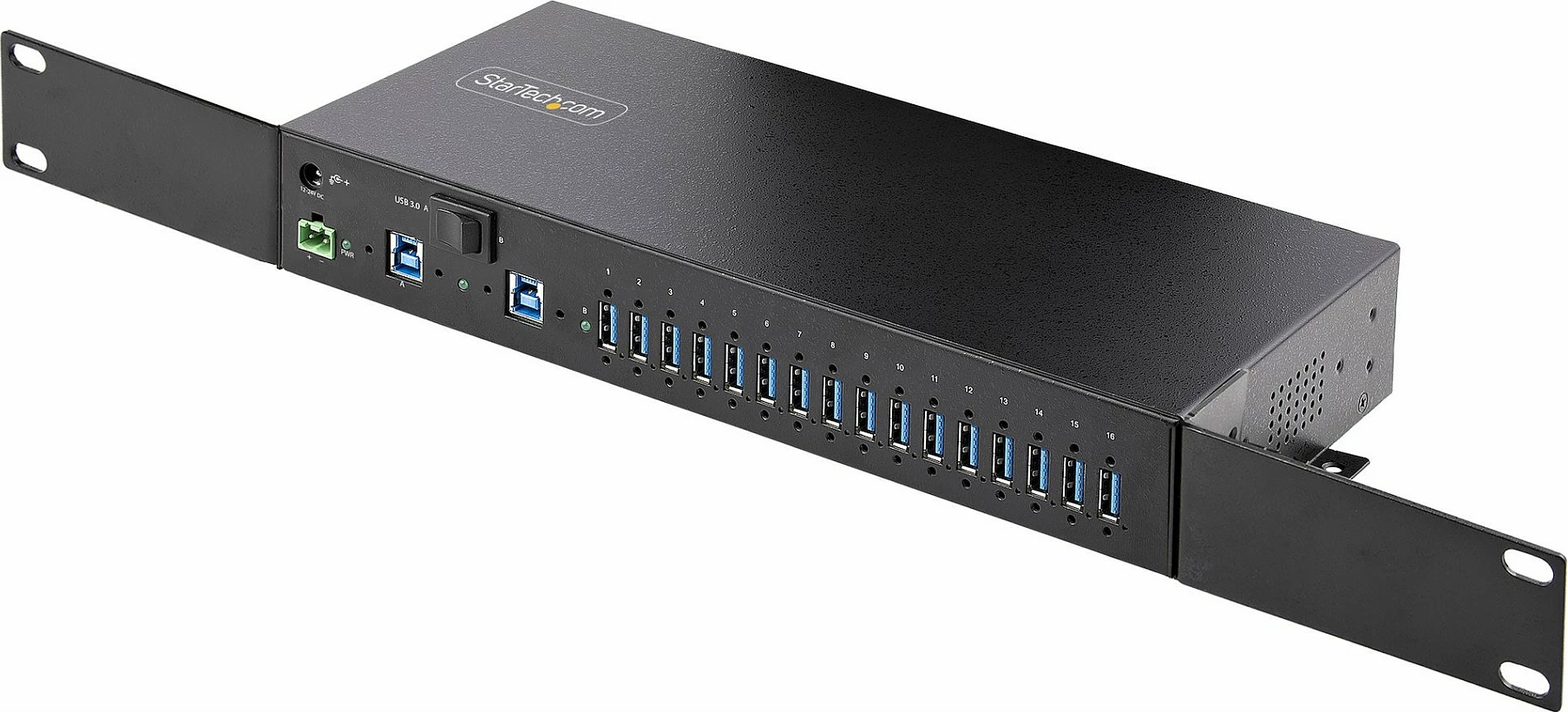 USB Hub StarTech 16-Port Industrial, USB 3.2 Gen 1 5Gbps, dual-host switch, i zi