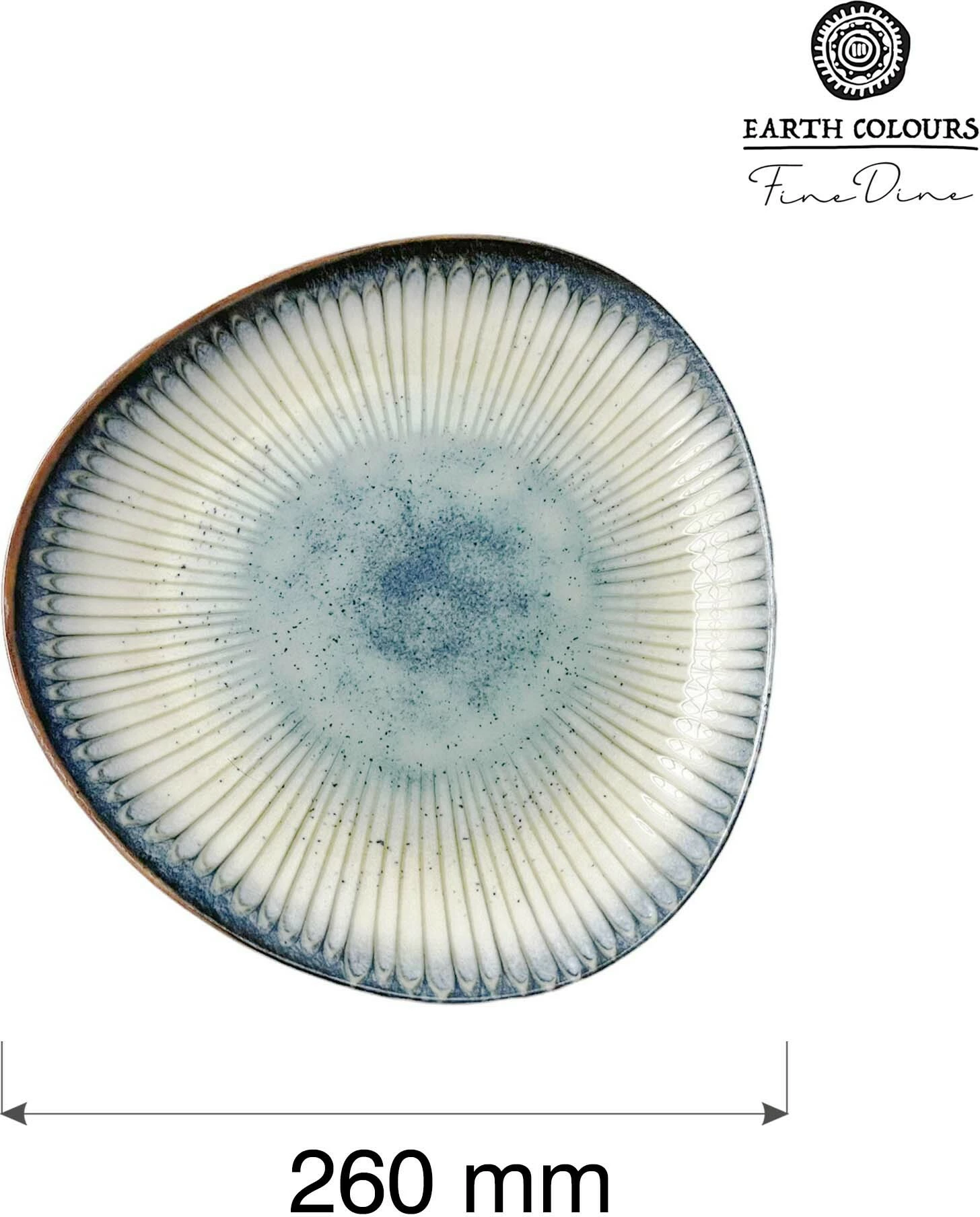 Pjatë trekëndore porcelani Fine Dine Galaxy 260 mm, blu, set 6 copë