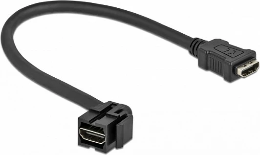 Modul Keystone DeLOCK HDMI femër-femër me kabllo 110°, i zi