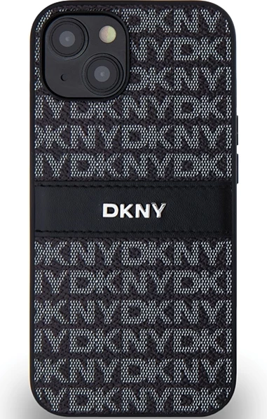 Mbështjellës DKNY Mono Stripe & Metal Logo për iPhone 15/14/13, e zezë