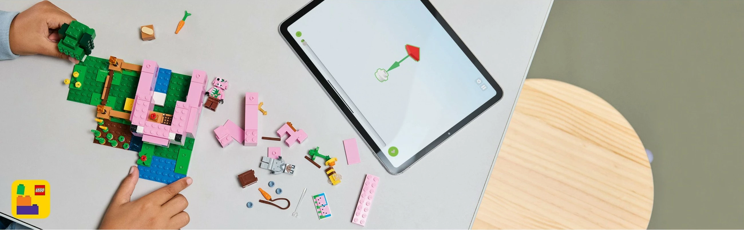 Set ndërtimi LEGO Minecraft 21268 Das Babyschwein-Haus 238 pjesë, multikolor