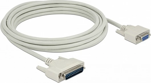 Kabllo serike Delock D-Sub 25-pin mashkull në D-Sub 9-pin femër, 5 m, bezhë