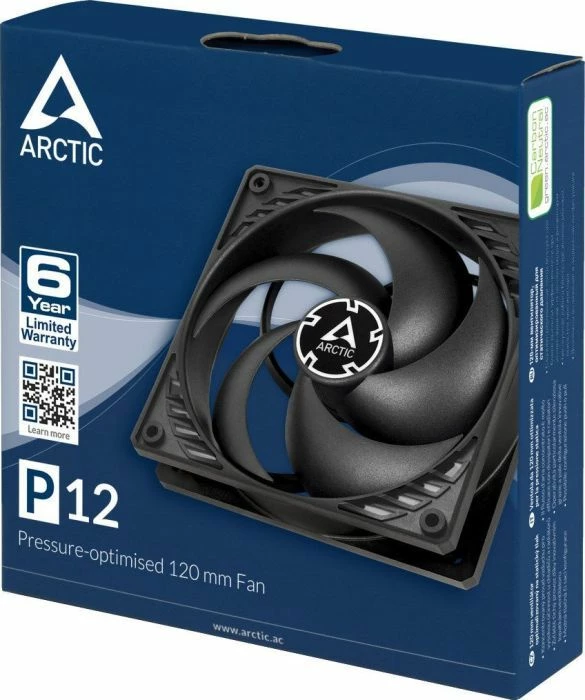 Ventilator për kompjuter Arctic P12 ACFAN00118A 120mm 3-pin 1800rpm, i zi, 1 copë