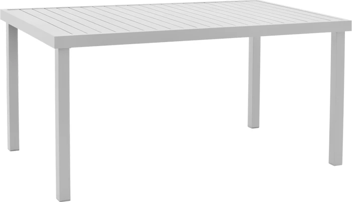 Tavolinë me karrige Kliton-Pino set prej 5 copash alumin në ngjyrë të bardhë 150x80x74cm