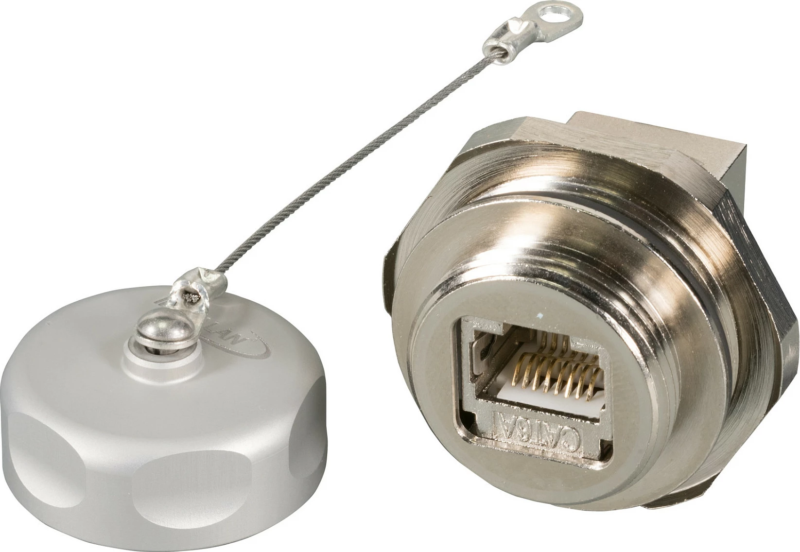 Kuplungë kaluese RJ45 Cat6A IP67 EFB Elektronik, femër/femër, argjendtë