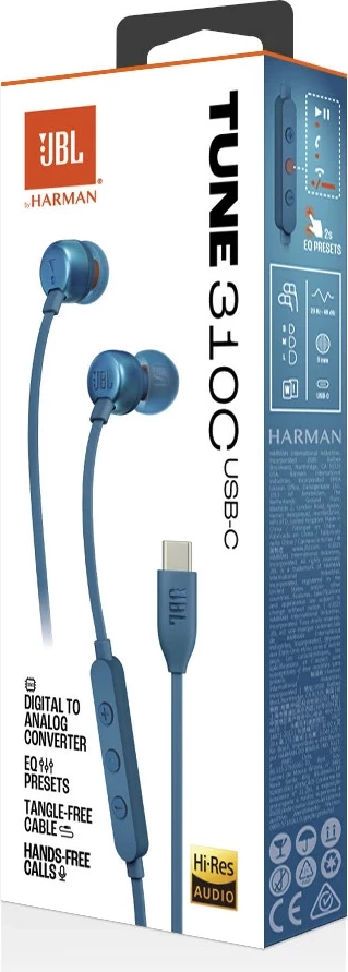 Kufje JBL Tune 310C USB-C in-ear, blu