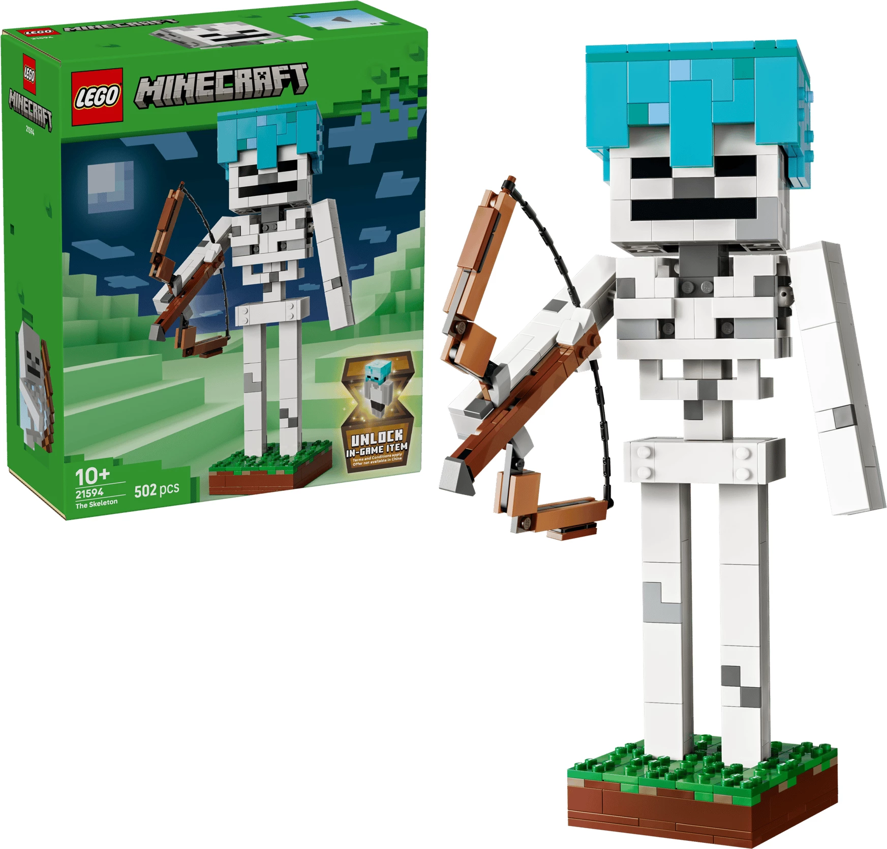 Set ndërtimi LEGO Minecraft The Skeleton 21594, 434 copë, figurë e lëvizshme 23 cm