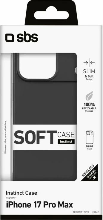 mbrojtëse telefoni SBS Instinct për iPhone 17 Pro Max, e zezë