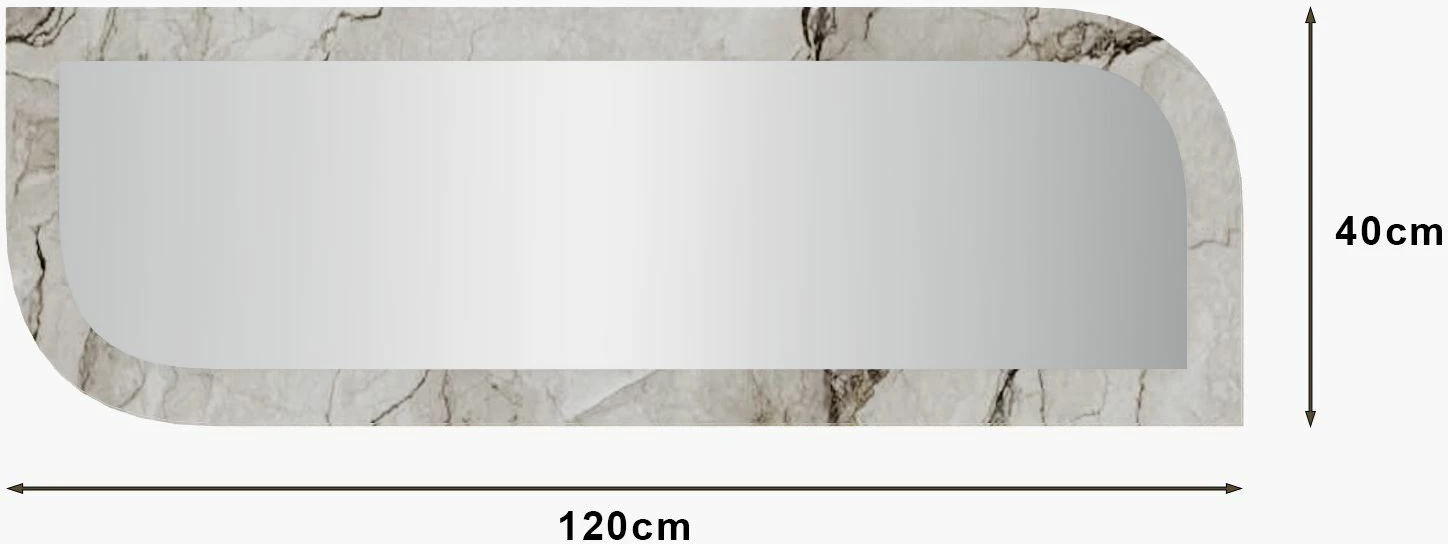 Pasqyrë Hanah Home, Arni, ngjyrë Ephesus dhe mermeri, 40x120cm