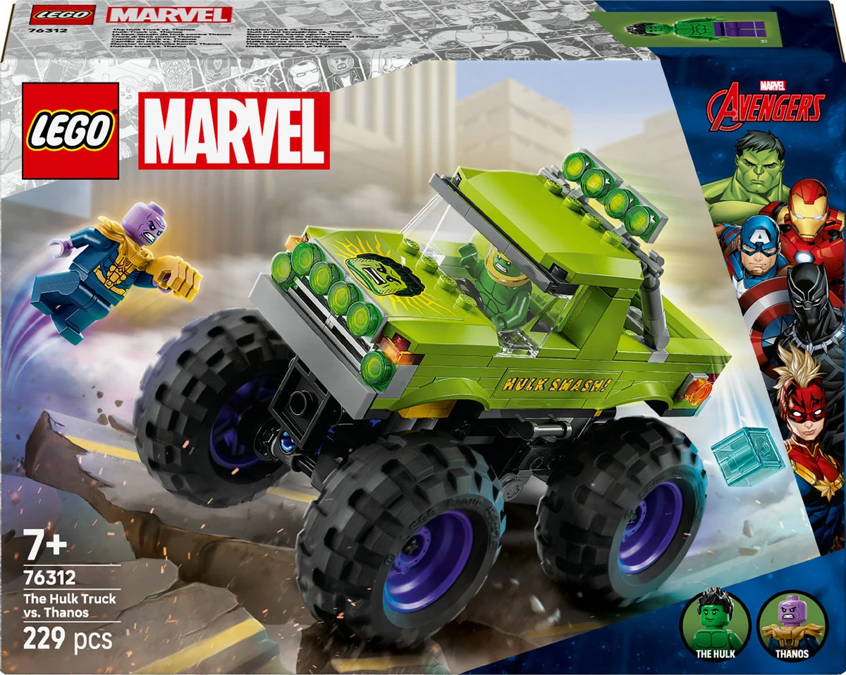 Set ndërtimi LEGO Marvel: Kamioni i Hulkut kundër Thanos – 76312
