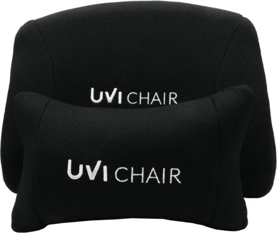 Set jastëkësh për karrige, UVI UVI Chair, jastëk koke 27×12 cm + jastëk mesi 34×20 cm, i zi, 2 copë