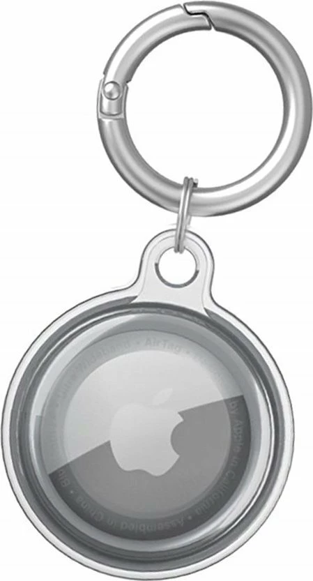 Mbështjellës me unazë çelësash për AirTag Fixed Real Leather Case FIXWAT-C2, lëkurë lope, i zi
