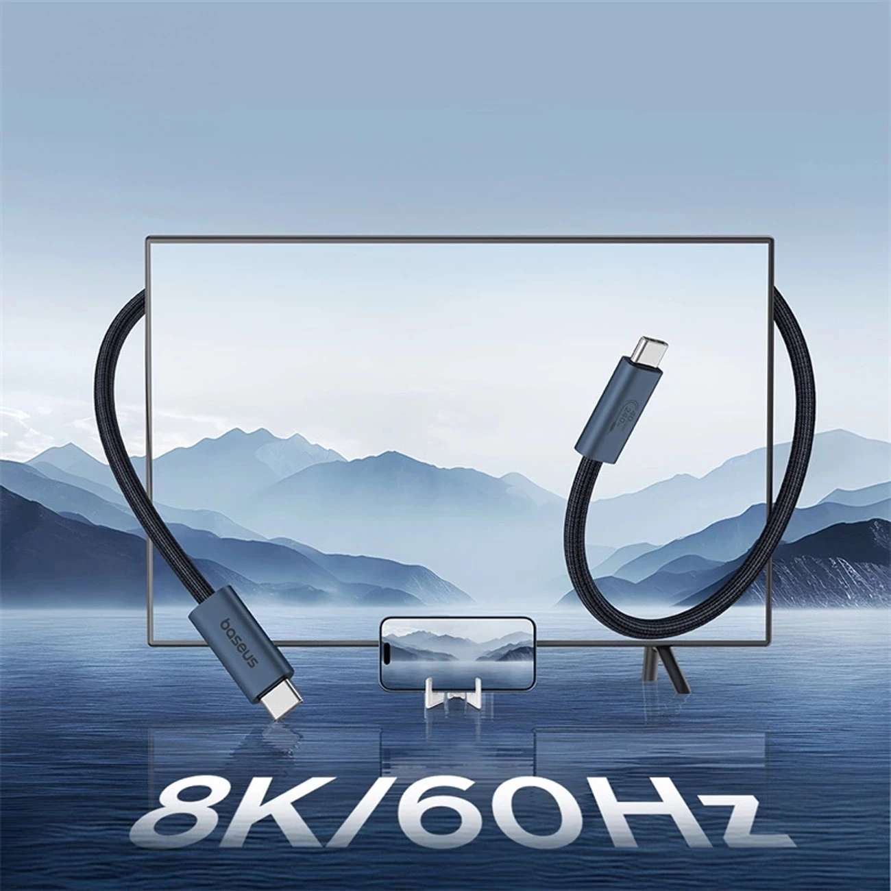 Kabllo USB-C Baseus CB000068, 1m, 240W, 8K 60Hz, e zezë