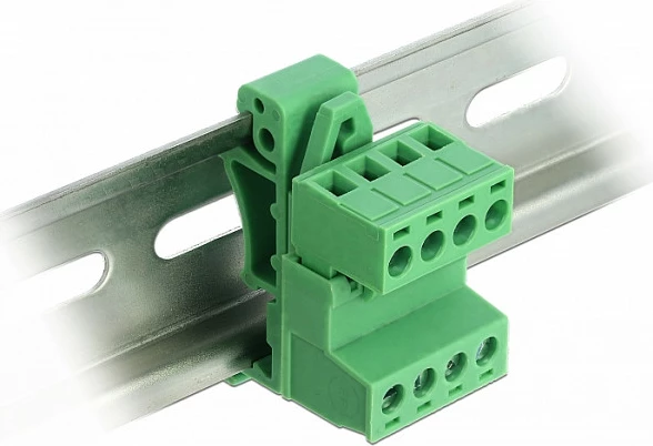 Bllok terminali DIN-rail DeLOCK 66079, 4-pin, 320 V, jeshil