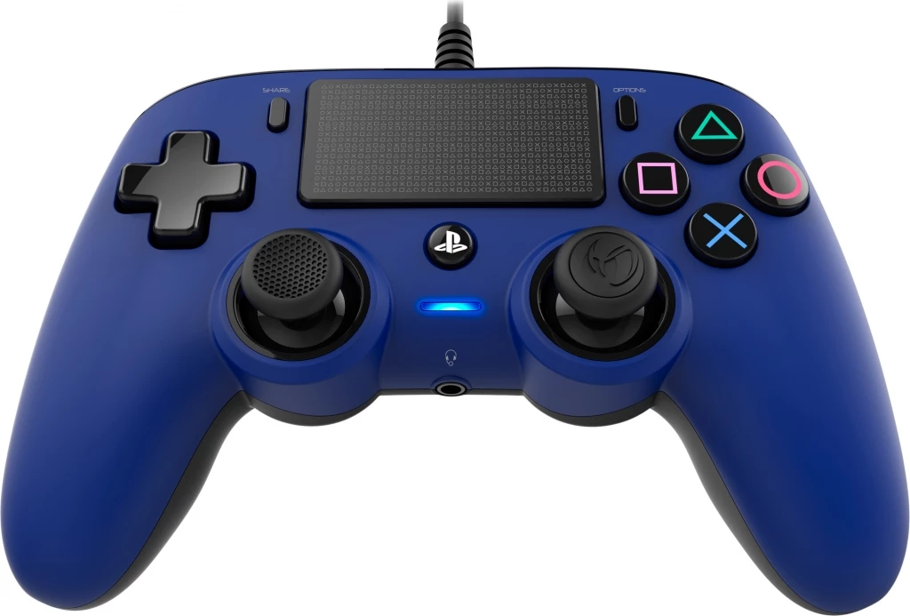 Kontroller me kabllo Nacon PS4 Wired Gaming Controller, kabllo 3 m, vibrim, portë 3.5 mm, Blu