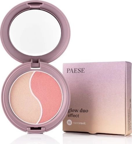 Duo pudër ndriçuese dhe blush Paese Nanorevit Glow Duo për femra 100, 4.5g